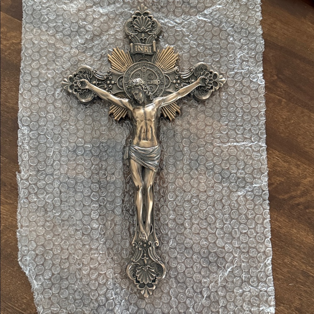 Veronese St. Benedict Crucifix Religious Goods hand-painted cast bronze medal